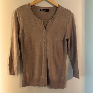 7th Avenue NY & Co Women's Brown Cardigan Sweater